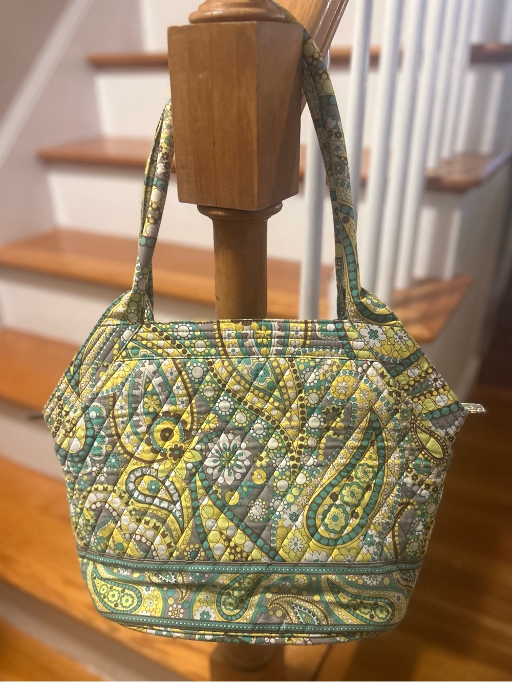Vera Bradley - Lemon Parfait - Quilted Paisley Tote Bag in Yellow & Green